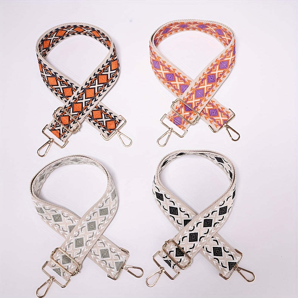 Embroidery Adjustable Purse Strap Wide Canavas Handbag Belt