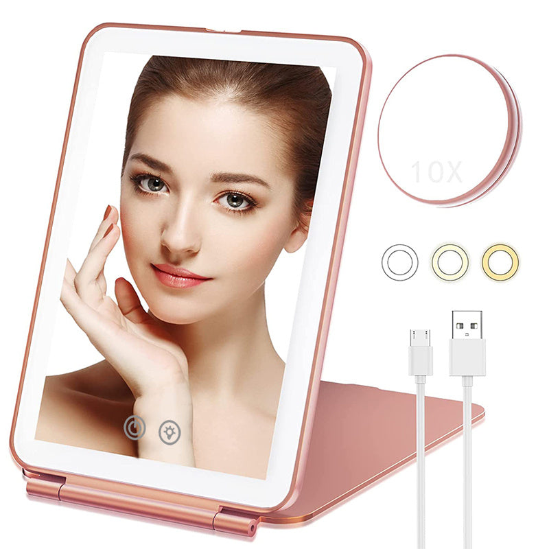 USB Rechargeable LED Vanity Mirror with 10x Magnification