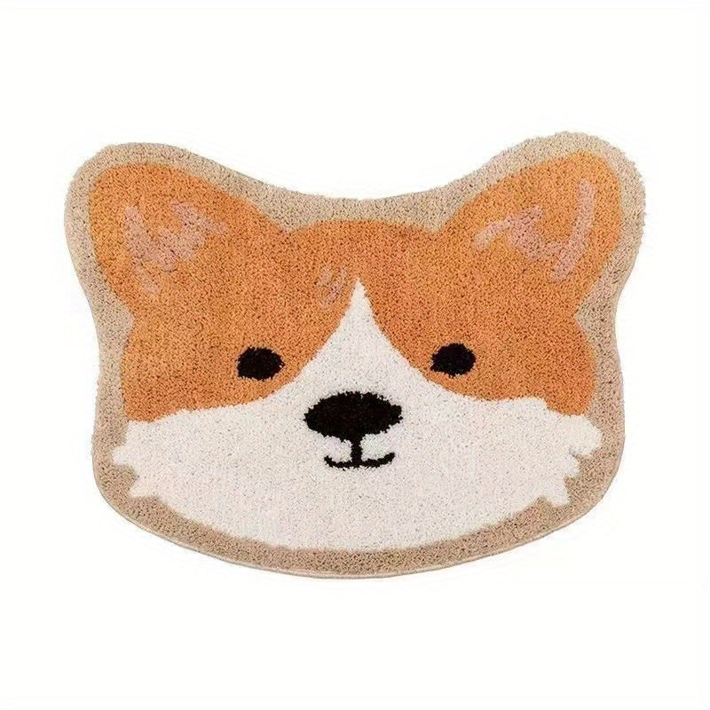 Dog Pattern Floor Mat Soft Plush Non-slip Bath Rug Machine Washable Bath Mat