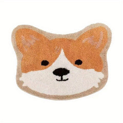 Dog Pattern Floor Mat Soft Plush Non-slip Bath Rug Machine Washable Bath Mat
