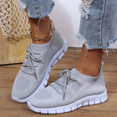 Women's Lightweight Mesh Sneakers Breathable Lace-Up Running Shoes Casual