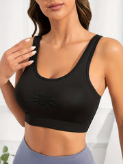 Criss Cross Back Solid Sports Bra for Women