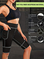 Moisture Wicking Sports Shorts Side Pockets Sweat Sauna Yoga Fitness