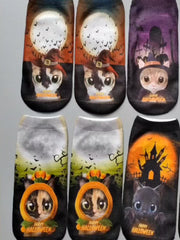 4 Pairs 3D Cat Print Socks Comfy & Halloween Low Cut Socks