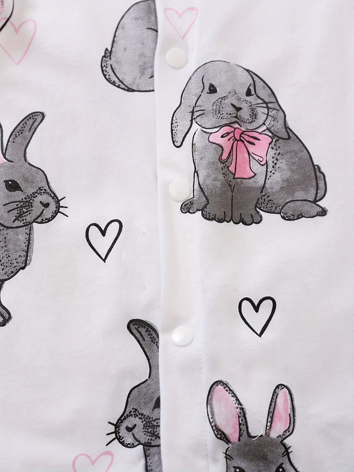 Easter Bunny Graphic Cotton Romper Jumpsuit