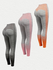 3 Pcs Pack Sexy Yoga Leggings Slim Fitted Fitness Pants Women's Activewear