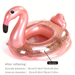 Large Flamingo Shaped Sequin Translucent Swimming Ring
