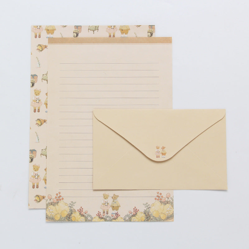 9Pcs Stationery Set: 6 Letter Paper, 3 Envelopes, Writing Office School Supplies