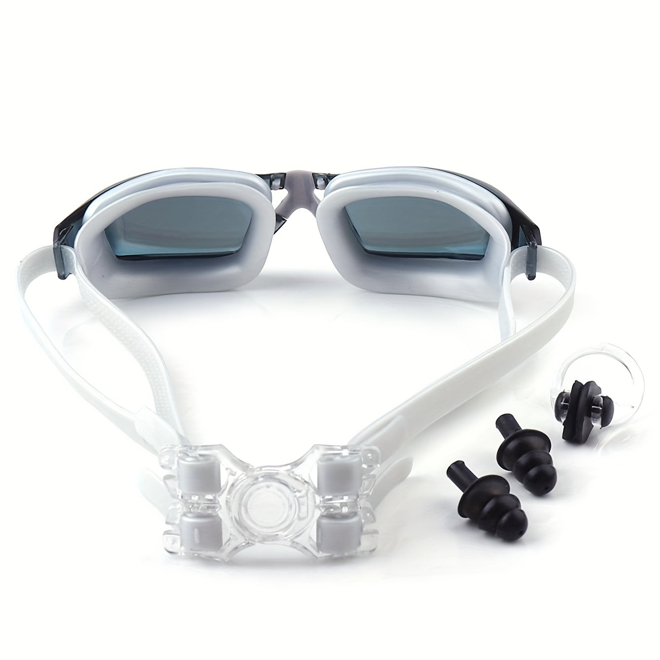 Men's Swimming Gear Set with Goggles, Cap, Nose Clip, Earplugs