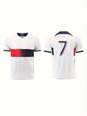 Men's Number 7 Print Football Jersey Short Sleeve Soccer Club Uniform
