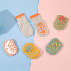 5 Pairs Knit Floor Socks for Toddler Boys Girls