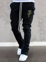 Cactus Pattern Slim Fit Flared Joggers Men's Casual Pants