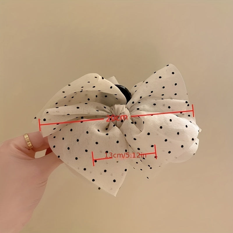 Polka Dot Bow Hair Claw Hair Accessories Hair Clip Female