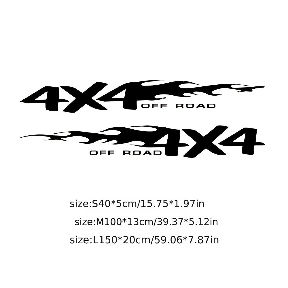 2PCS 4x4 Off Road Fire Totems Stripe Vinyl Stickers