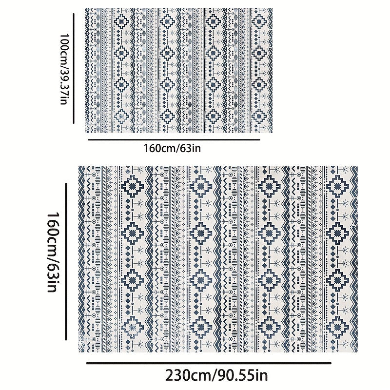 Large Bohemian Reversible Mats Non-slip Plastic Straw Rug Outdoor Area Rug