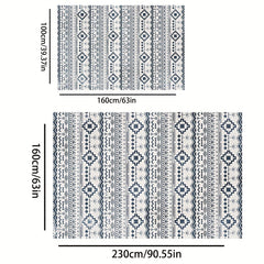 Large Bohemian Reversible Mats Non-slip Plastic Straw Rug Outdoor Area Rug