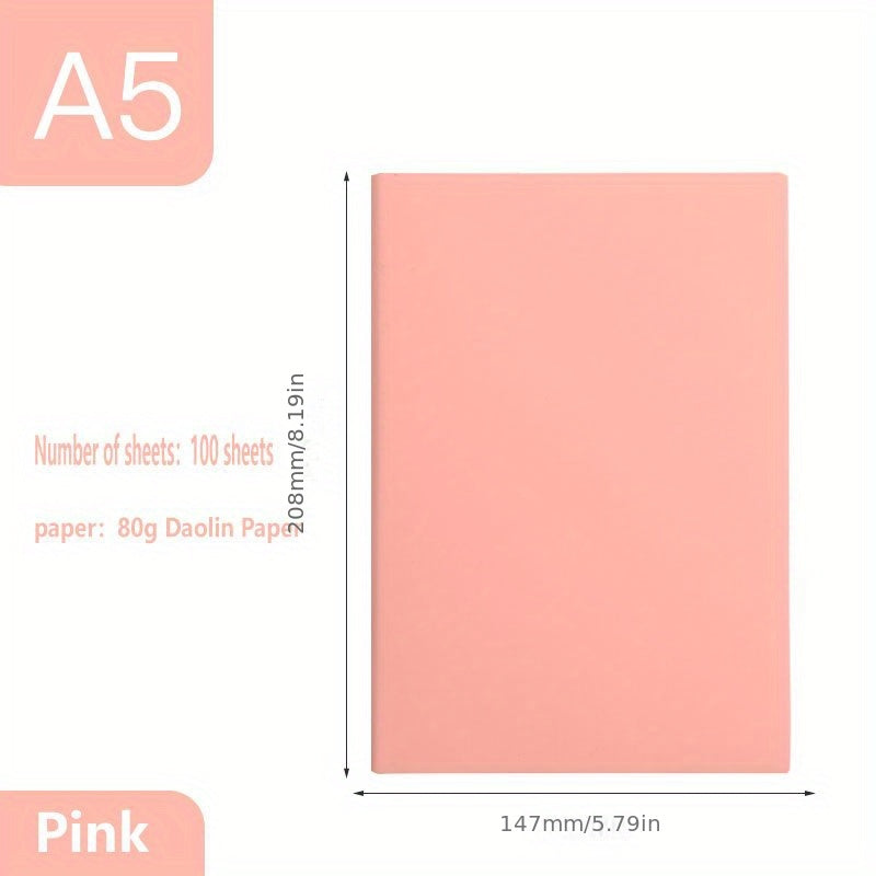 A5 PU Leather Notebook Student Stationery Study Draft Work Plan Book