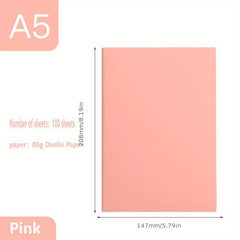 A5 PU Leather Notebook Student Stationery Study Draft Work Plan Book