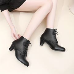 Lace Up Ankle Boots Chunky Heel Oktoberfest Dress Shoes