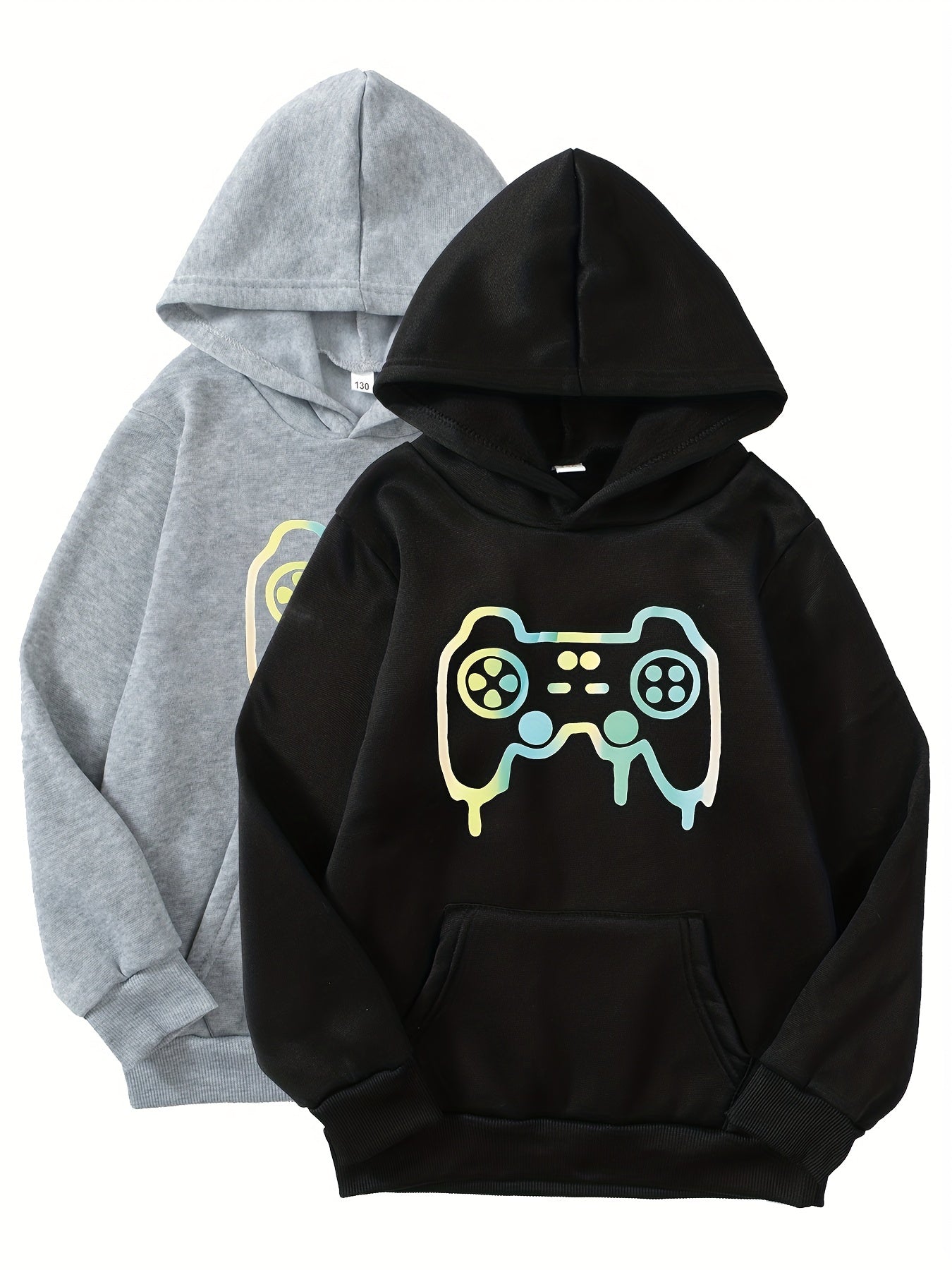 2pcs Gamepad Boys Hooded Sweatshirt Spring Fall Kids Hoodie Tops