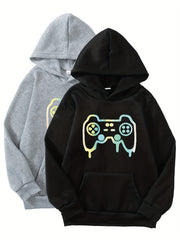 2pcs Gamepad Boys Hooded Sweatshirt Spring Fall Kids Hoodie Tops