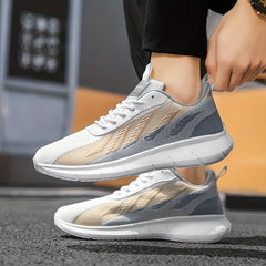Men's Casual Breathable Woven Lace up Sneakers