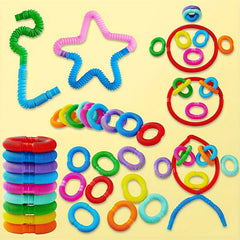 30pcs Decompression Tube Sensory Toys Extendable Stress Relief Party Favors