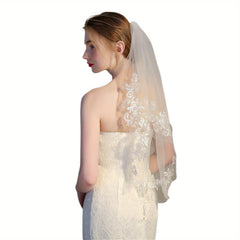 Floral Edge Bridal Veil for Wedding Prom Formal Events