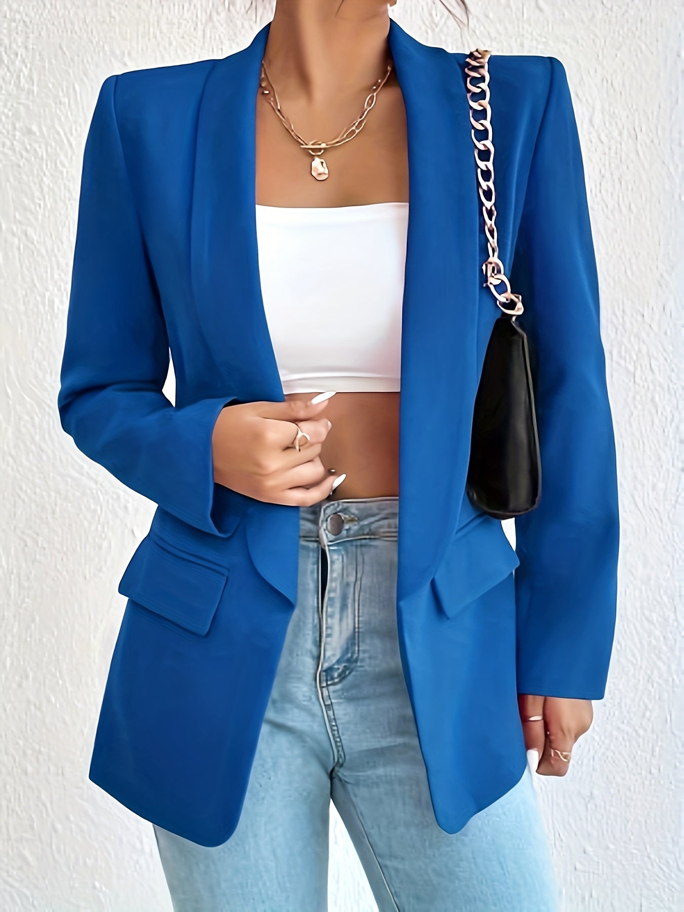 Casual Lapel Long Sleeve Blazer for Office Women's Clothing
