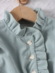 Girl's Ruffle Corduroy Tunic Dress For Party Going Out