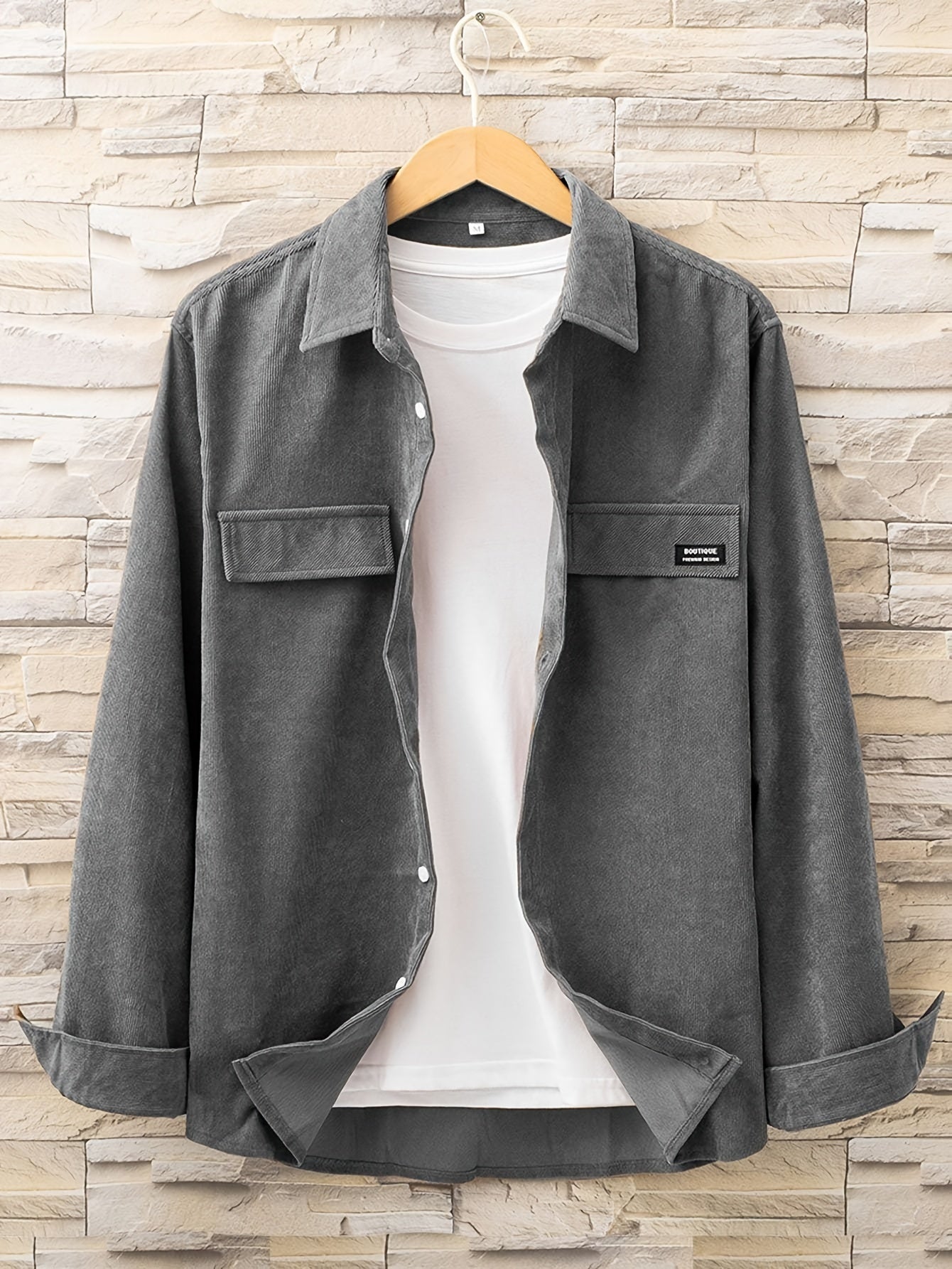 Men's Casual Long Sleeve Button Up Shirt with Chest Pocket