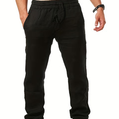 Solid Drawstring Sweatpants Loose Fit Pants Men's Casual Joggers