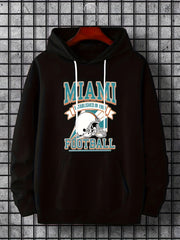 Miami Helmet Print Hoodies for Men Graphic Hoodie with Kangaroo Pocket