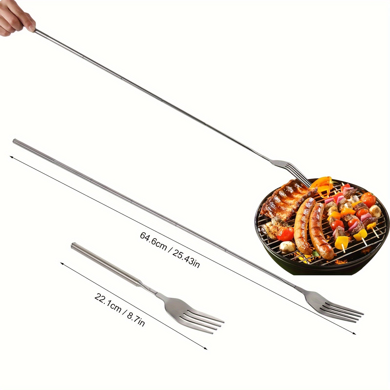 Telescopic Stainless Steel Barbecue Fork