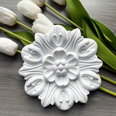Polyurethane Decorative Flowers Lightweight Carved Wall Decoration Flowers