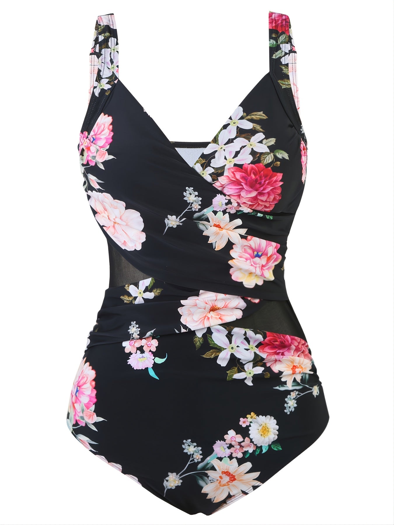 Mesh Criss Cross One Piece Swimsuit