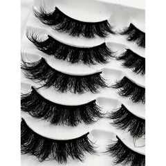 5 Pairs Messy Faux Mink Lashes Crisscross Fluffy Natural Volume False Lashes