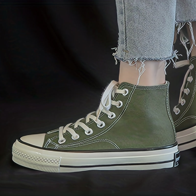 Women's High Top Canvas Shoes Classic Lace Up Skate Shoes