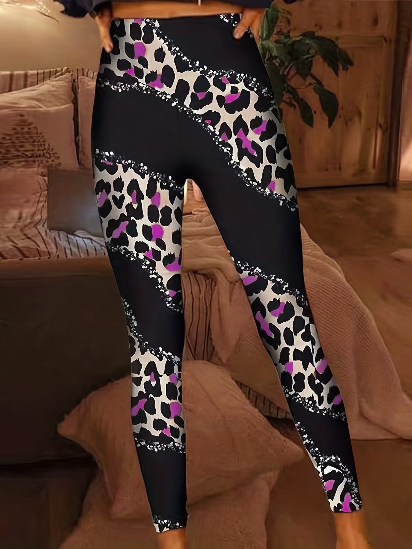 Leopard Print High Waist Skinny Leggings
