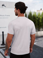 Gradient Print Men's Graphic Crew Neck T shirt for Summer