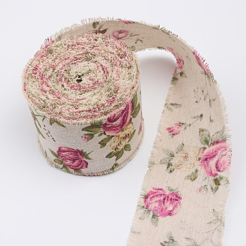 10m DIY Clothing Accessories Tear Edge Flower Cloth Strips Pull Wool Burlap Roll