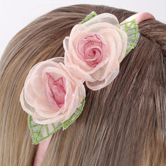 Floral Headband Baby Girls 2 Flowers Toddler Hair Hoop