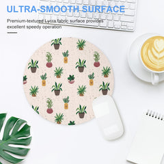 Succulent Plant Round Mouse Pad with Non Slip Rubber Base 7.87 x 7.87 x 0.1inch