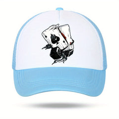 Poker Print Sunshade Baseball Cap Mesh Hat