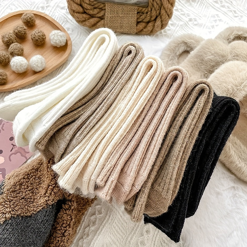 6 Pairs Comfy & Warm Mid Tube Socks Women's Stockings