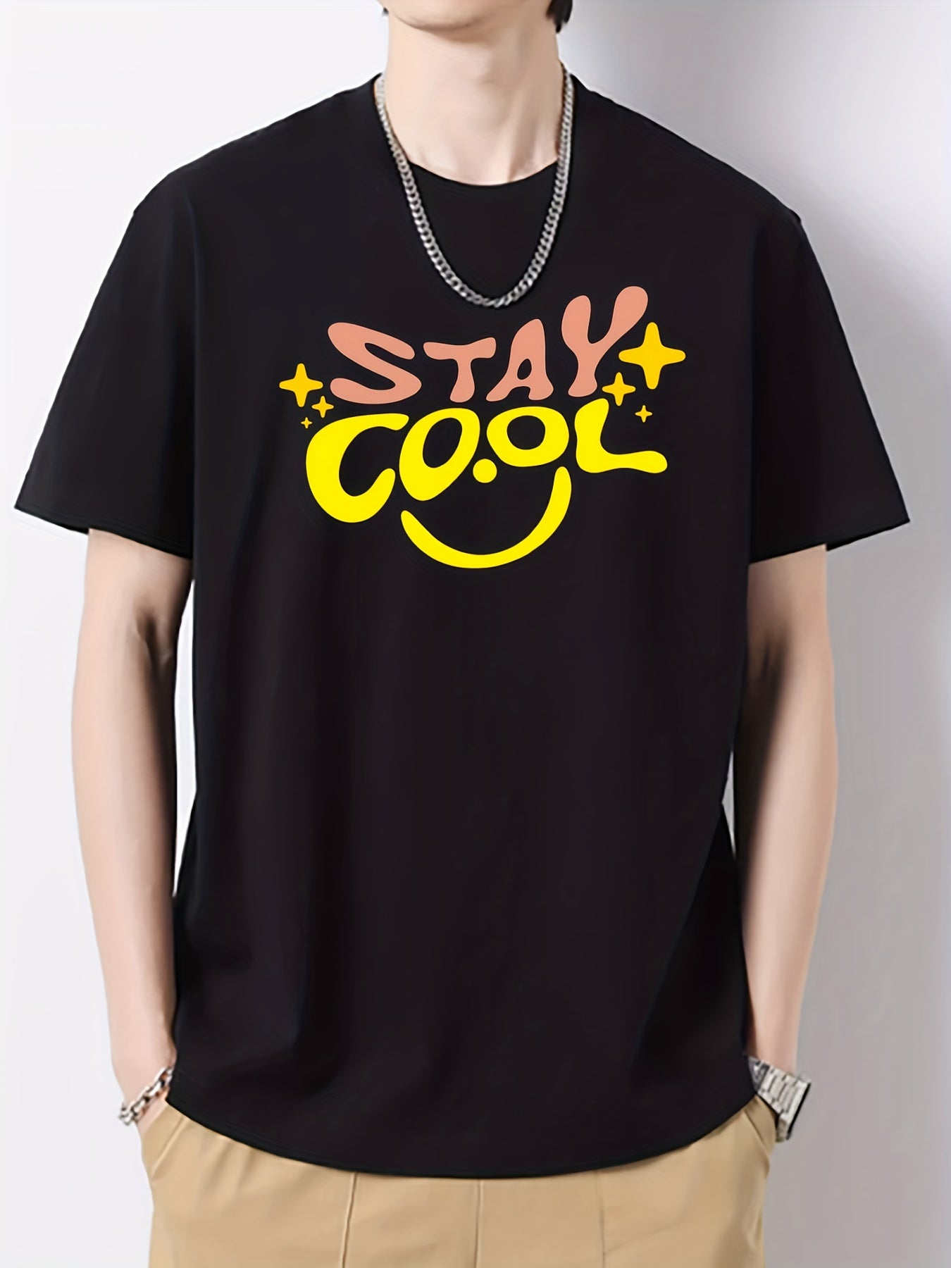 Men's Active Graphic Print Crew Neck T-shirt