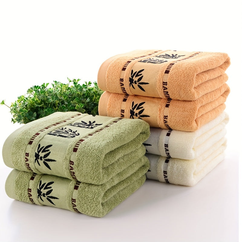 Bamboo Fiber Bath Towel 55x27in with Leaf Pattern