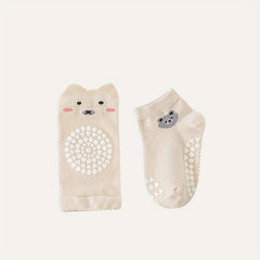 2Pcs Baby Girls Silicone Knee Sleeves & Non-slip Socks Set