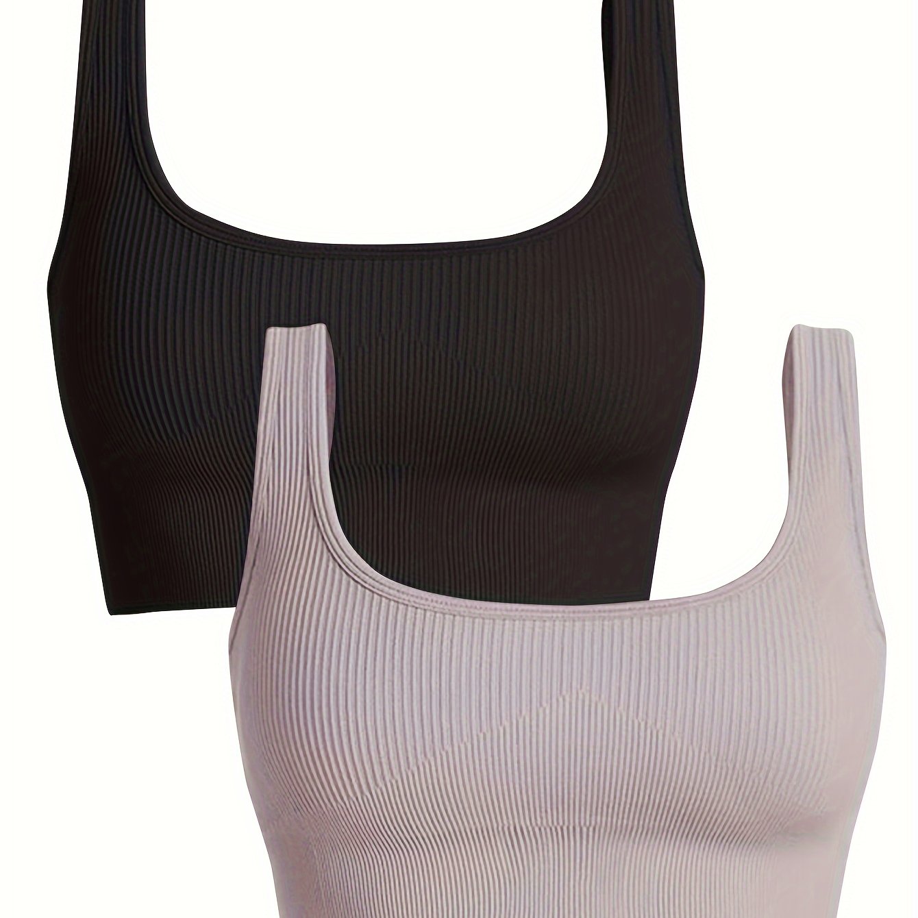 2 Pack Plus Size Sports Bra Set Seamless High Elastic Yoga Bra With Pads