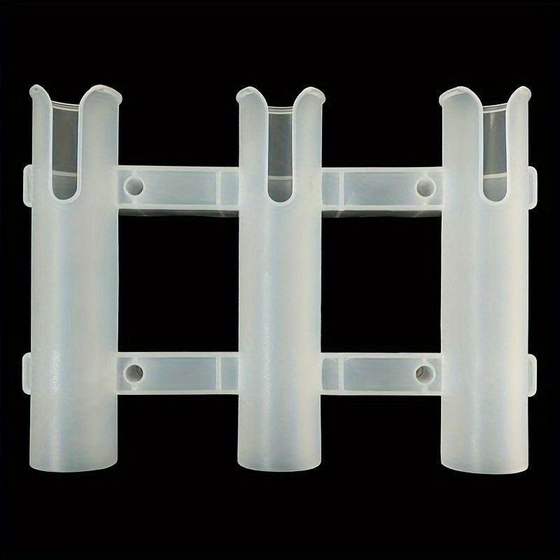 3-Tube Plastic Fishing Rod Rack Portable Pole Bracket for Boats and Kayaks